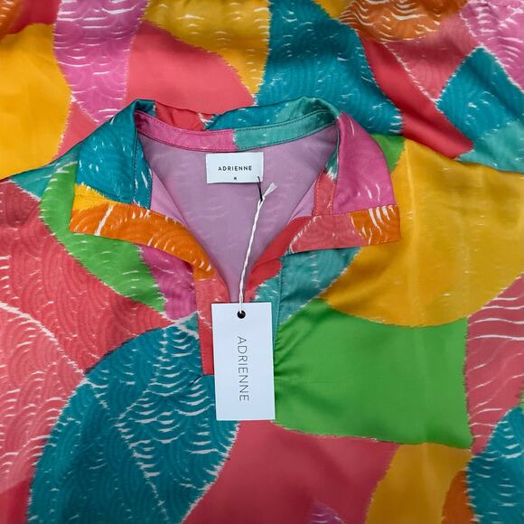 NWT Women Adrienne Medium Multi colored Shirt Dress - Picture 7 of 7
